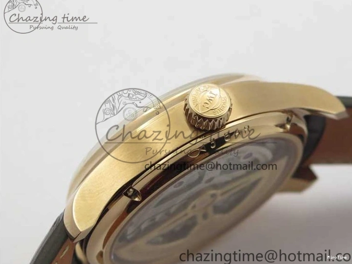 MIROTIME 0218 Compact Portugieser Perpetual Calendar IW503302 RG V9F 1:1 Best Edition White Dial on Brown Leather Strap A 7113